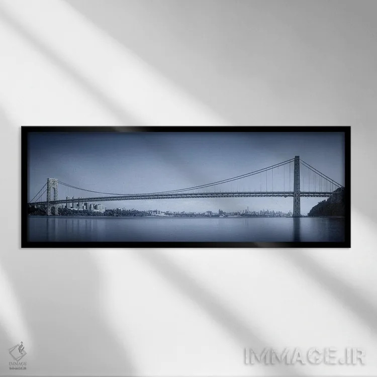 تابلو پل جورج واشنگتن اثر منگوایلین - نمای قابدار مشکی