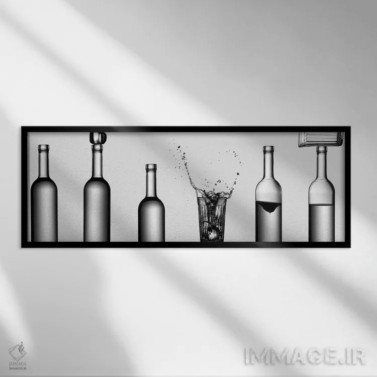 تابلو بازی بطریها اثر والری کاسموسوف - نمای قابدار مشکی