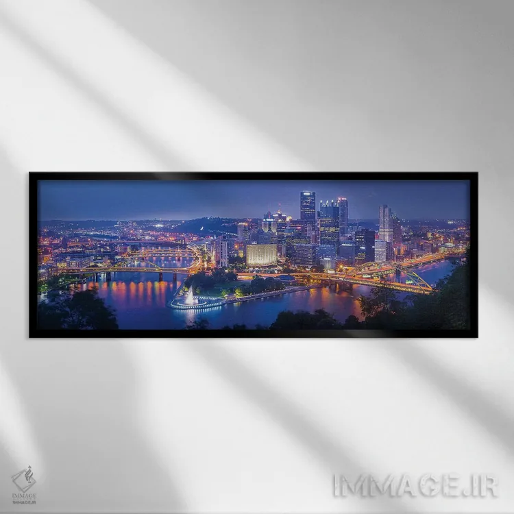 تابلو "شهر فولاد" اثر مایکل ژنگ - نمای قابدار مشکی