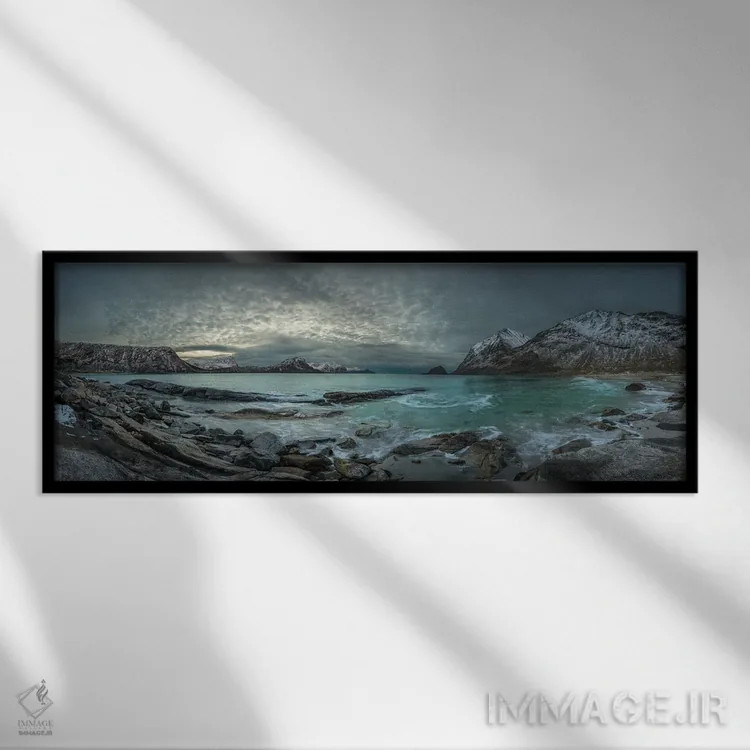 تابلو سرزمین وایکینگها اثر هایم روزنفلد - نمای قابدار مشکی