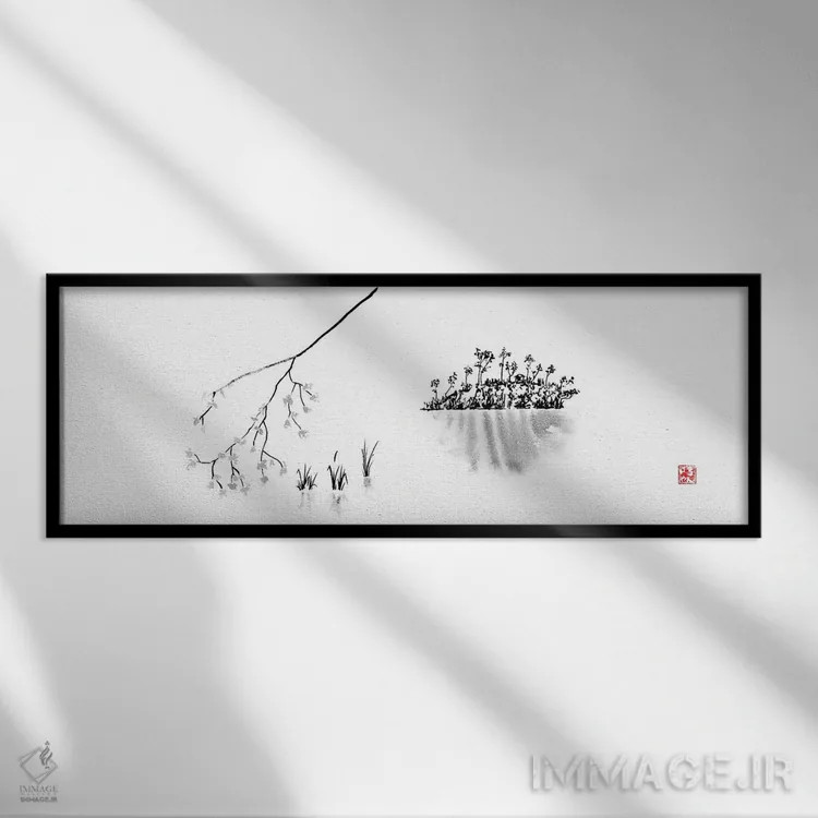 تابلو جزیره اثر پِشان - نمای قابدار مشکی