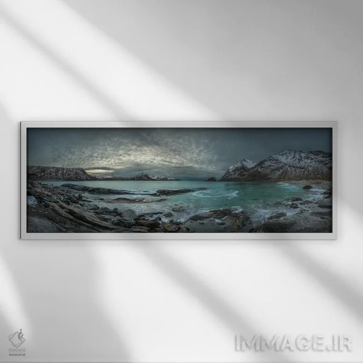 تابلو سرزمین وایکینگها اثر هایم روزنفلد - نمای قابدار سفید