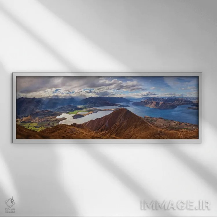 تابلو قله روی (نام مکان) اثر یان ژانگ - نمای قابدار سفید