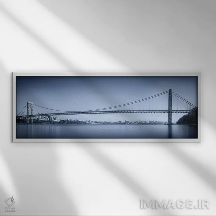 تابلو پل جورج واشنگتن اثر منگوایلین - نمای قابدار سفید