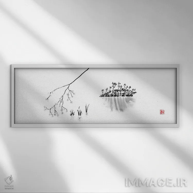 تابلو جزیره اثر پِشان - نمای قابدار سفید