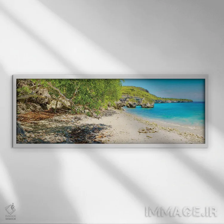 تابلو دریای کارائیب اثر مارک پائولدا - نمای قابدار سفید