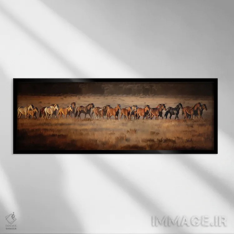 تابلو دویدن اسب VII اثر پیاچ برچت - نمای قابدار مشکی