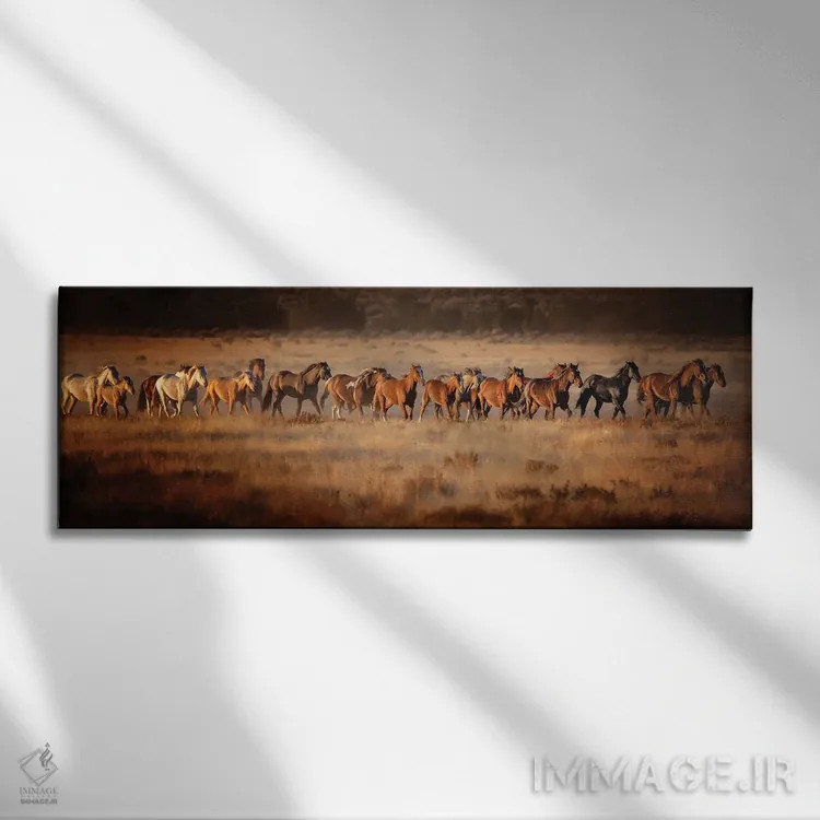 تابلو دویدن اسب VII اثر پیاچ برچت - نمای روبهرو روی دیوار