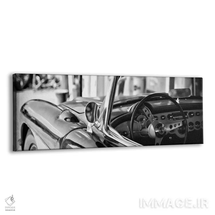 تابلو شورلت کوروت کلاسیک به رنگ سیاه و سفید اثر فیلیپ هوگونار - نمای پرسپکتیو محصول