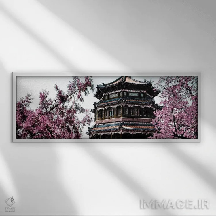 تابلو بهار صورتی I اثر فیلیپ هوگونار - نمای قابدار سفید