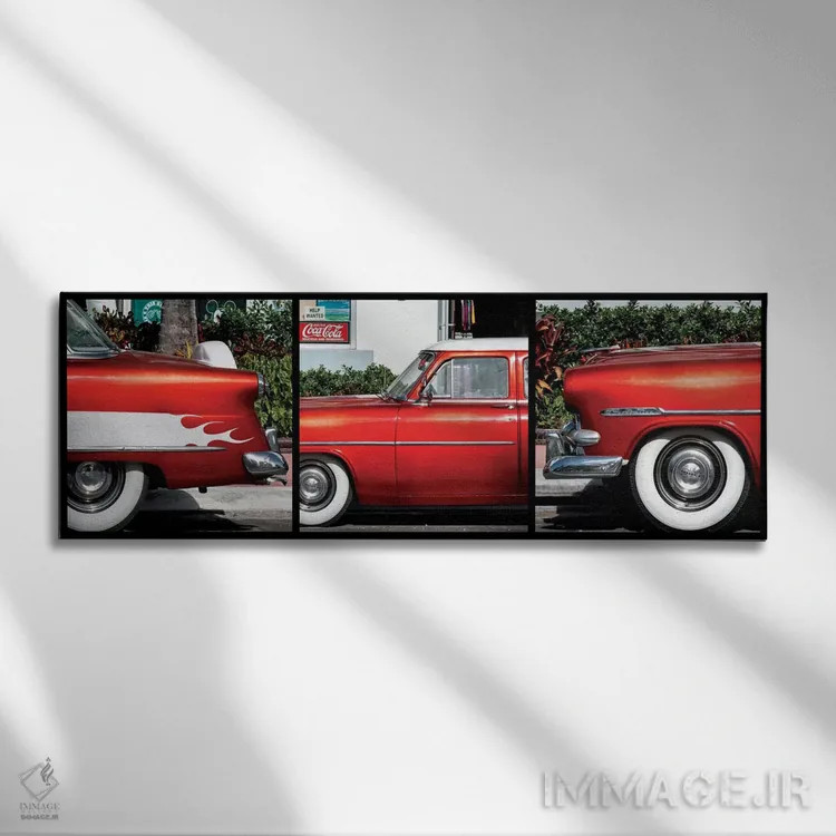 تابلو "فورد قرمز کلاسیک" اثر فیلیپ هوگونار - نمای روبهرو روی دیوار