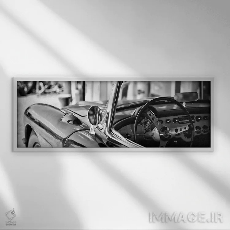 تابلو شورلت کوروت کلاسیک به رنگ سیاه و سفید اثر فیلیپ هوگونار - نمای قابدار سفید