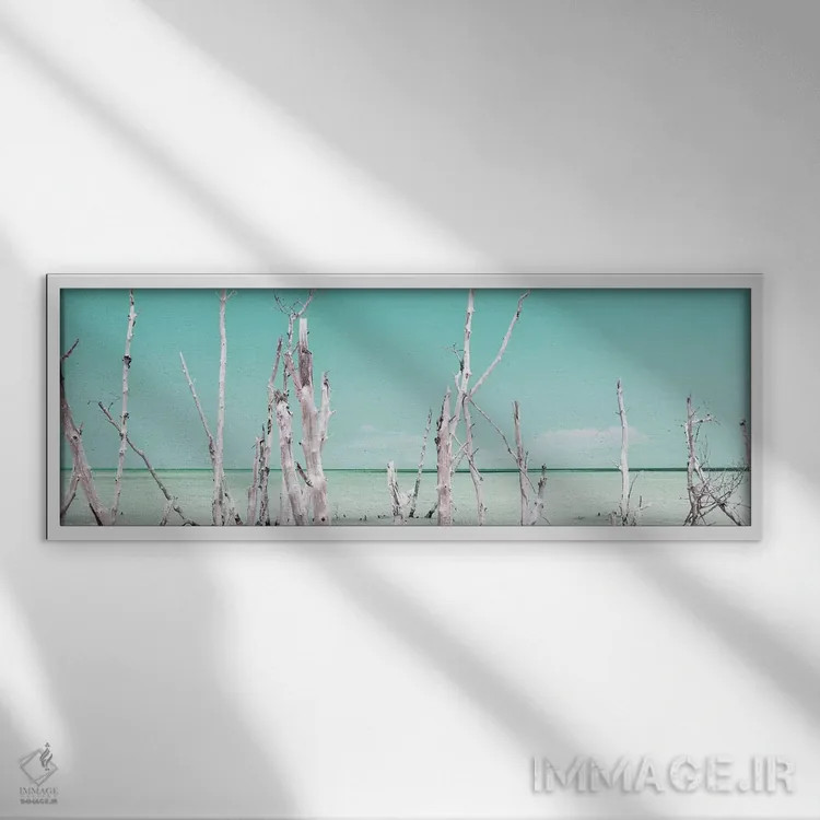 تابلو "طبیعت وحشی اقیانوس" اثر فیلیپ هوگونار - نمای قابدار سفید