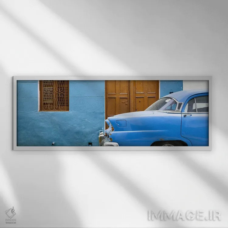 تابلو "خیابان آبی هاوانا" اثر فیلیپ هوگونار - نمای قابدار سفید