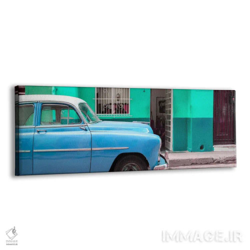 تابلو "خودروی آبی قدیمی هاوانا" اثر فیلیپ هوگونار - نمای پرسپکتیو محصول