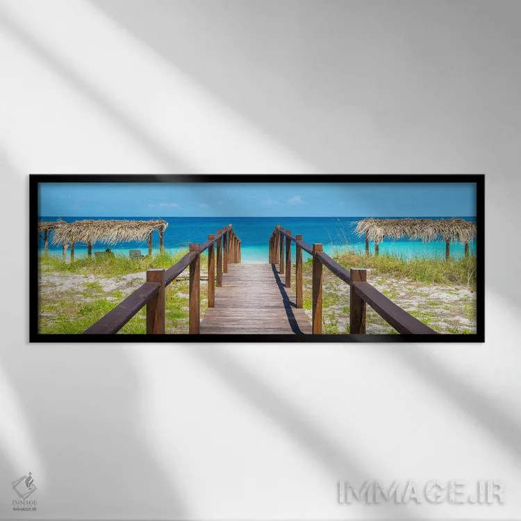 تابلو "راه به سمت ساحل" اثر فیلیپ هوگونار - نمای قابدار مشکی