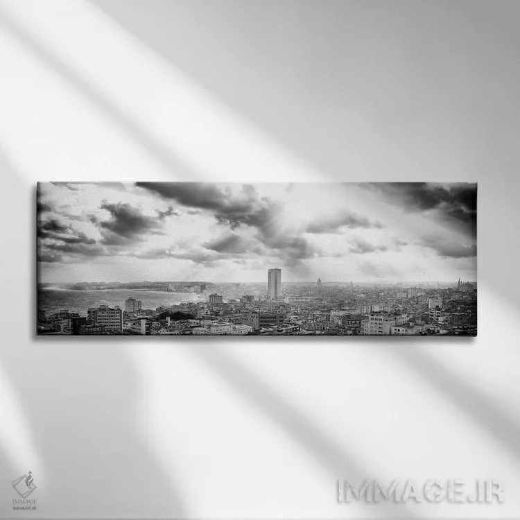 تابلو "اشعههای نور بر هاوانا به سیاه و سفید" اثر فیلیپ هوگونار - نمای روبهرو روی دیوار