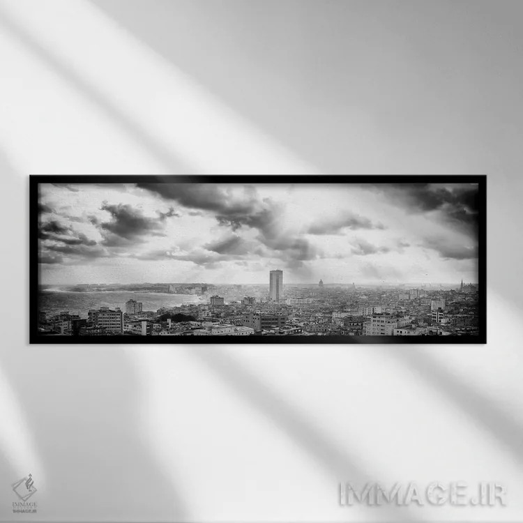 تابلو "اشعههای نور بر هاوانا به سیاه و سفید" اثر فیلیپ هوگونار - نمای قابدار مشکی
