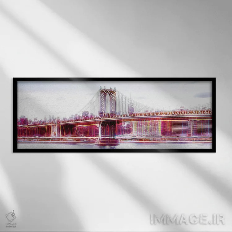 تابلو "پل نیویورک" اثر فیلیپ هوگونار - نمای قابدار مشکی