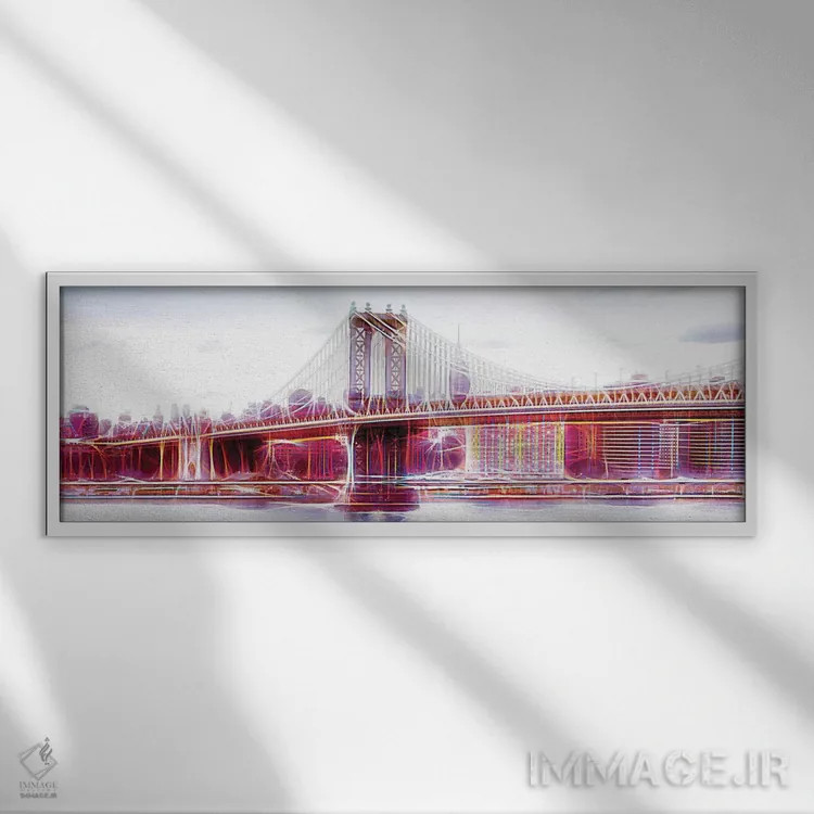تابلو "پل نیویورک" اثر فیلیپ هوگونار - نمای قابدار سفید