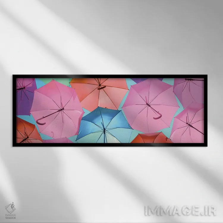 تابلو "چترهای رنگی" اثر فیلیپ هوگونار - نمای قابدار مشکی