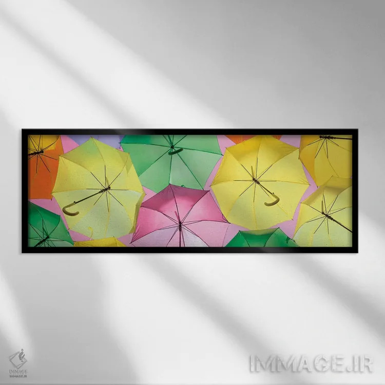 تابلو "چترهای رنگی" اثر فیلیپ هوگونار - نمای قابدار مشکی
