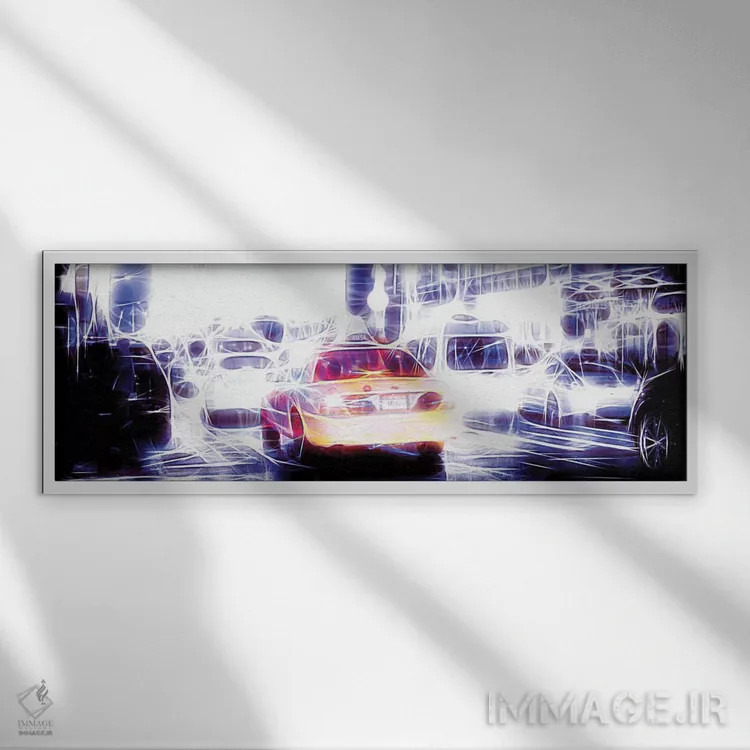 تابلو "تاکسی کَب II" اثر فیلیپ هوگونار - نمای قابدار سفید