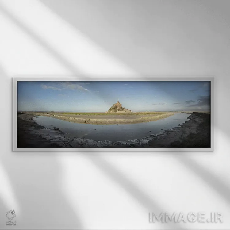 تابلو مون سن میشل ۲ اثر فیلیپ منگوئن - نمای قابدار سفید