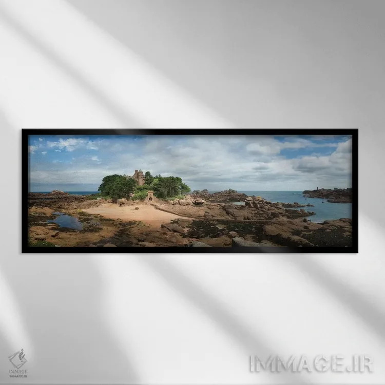 تابلو "قلعه کستاارس در بریتانی" اثر فیلیپ منگوئن - نمای قابدار مشکی