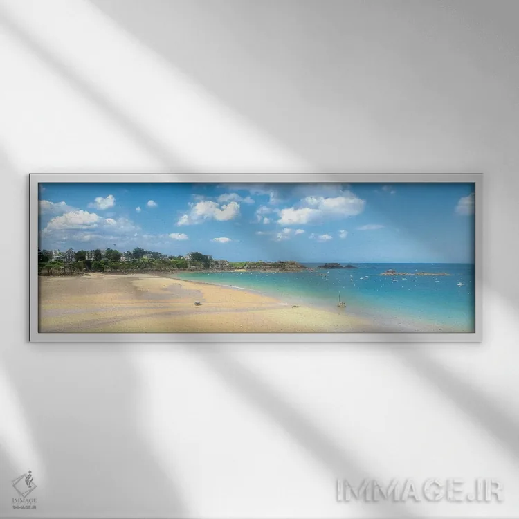 تابلو ساحل سن لونا در بریتانی اثر فیلیپ منگوئن - نمای قابدار سفید