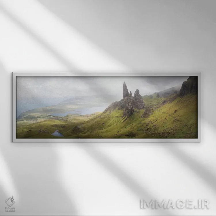 تابلو "جزیره اسکای، پیرمرد استور در هایلندز اسکاتلند II" اثر فیلیپ منگوئن - نمای قابدار سفید