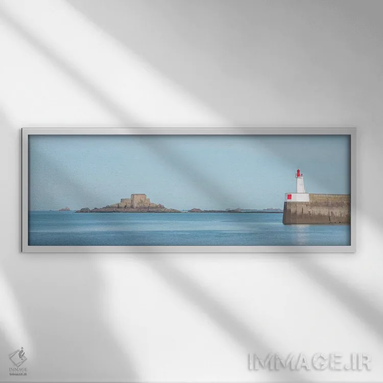 تابلو پانورامیک سن مالو دو اثر فیلیپ منگوئن - نمای قابدار سفید