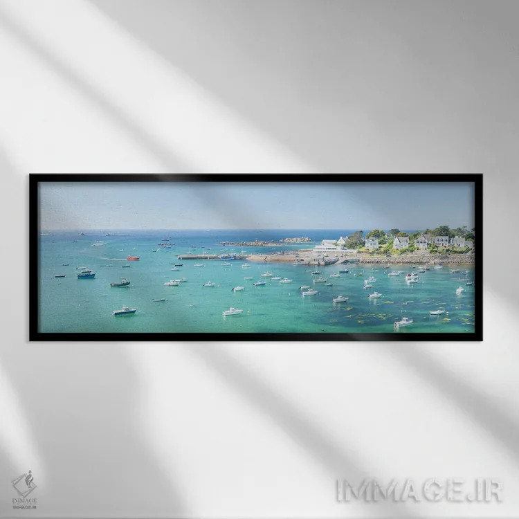 تابلو Panoramic,پورتسال در بریتانی، نمای پانوراما (فرانسه) اثر فیلیپ منگوئن - نمای قابدار مشکی