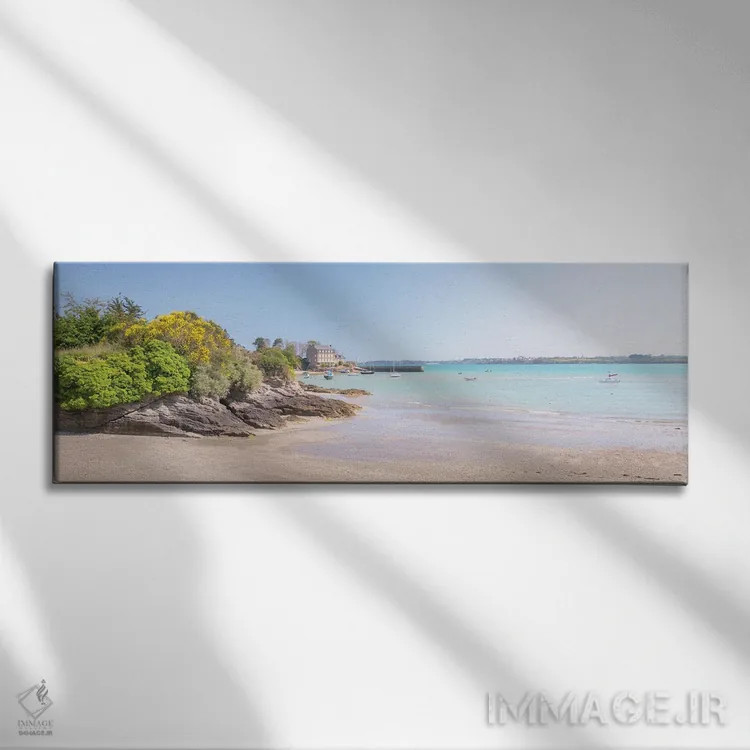 تابلو Chatelet Beach Panoramic,نمای پانورامای ساحل شاتله، سن ژاکو دو لا مر (فرانسه) اثر فیلیپ منگوئن - نمای روبهرو روی دیوار