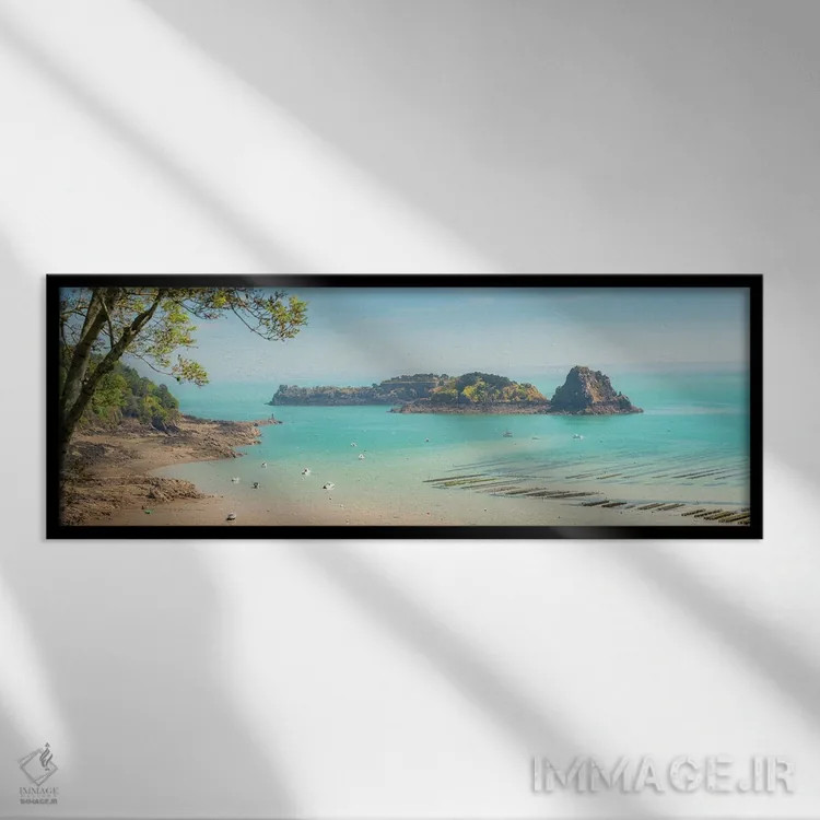 تابلو جزیره بهشت اثر فیلیپ منگوئن - نمای قابدار مشکی