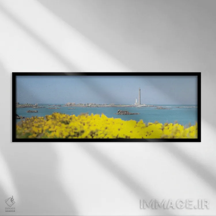 تابلو فانوس دریایی پانوراما اثر فیلیپ منگوئن - نمای قابدار مشکی