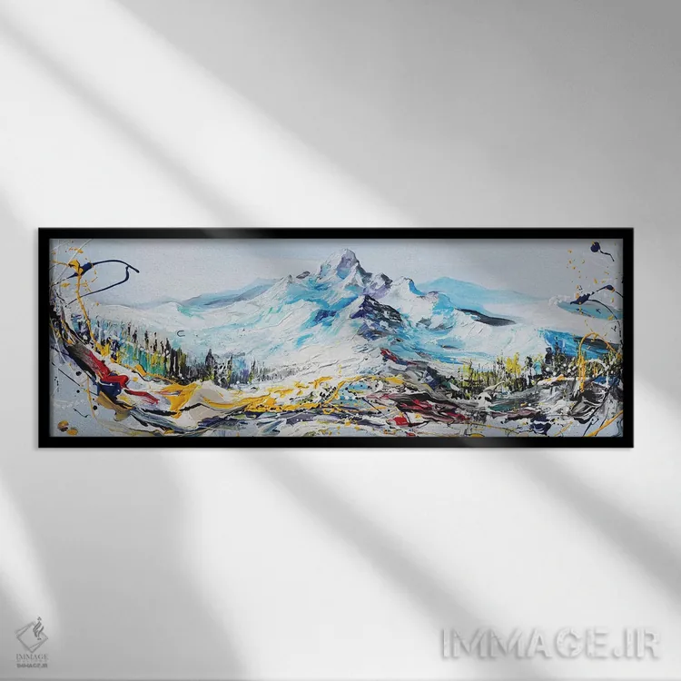 تابلو قله کوه اثر پیه رو مانریک - نمای قابدار مشکی