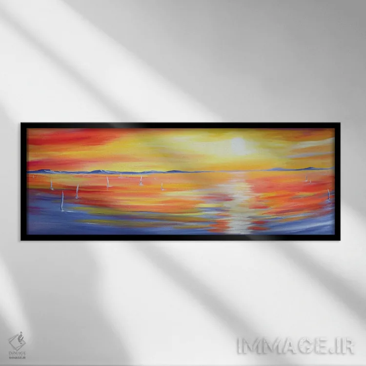 تابلو درخشش خورشید اثر پیه رو مانریک - نمای قابدار مشکی