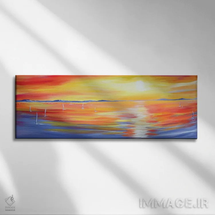 تابلو درخشش خورشید اثر پیه رو مانریک - نمای روبهرو روی دیوار