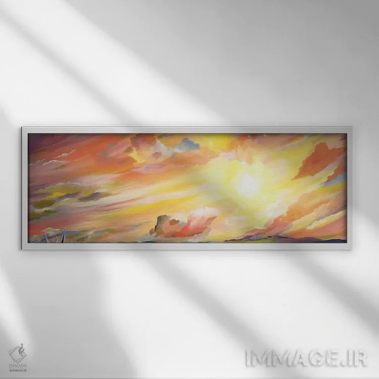 تابلو "غروب درخشان" اثر پیه رو مانریک - نمای قابدار سفید