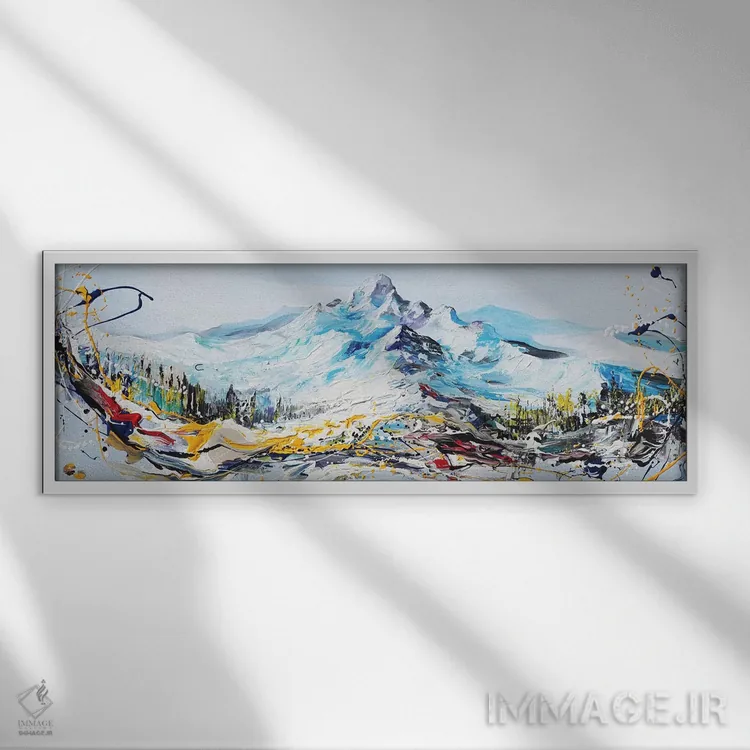تابلو قله کوه اثر پیه رو مانریک - نمای قابدار سفید