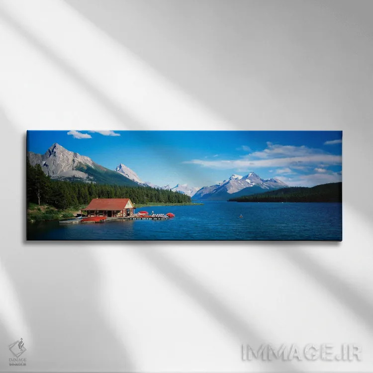 تابلو Alberta, Maligne Lake" - "کانادا، آلبرتا، دریاچه مالینه" اثر پانورامیک ایمجز (استودیو عکاسی عریض) - نمای روبهرو روی دیوار