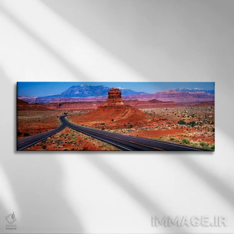 تابلو Red Rock Country, Utah, USA" - "چالشی در جاده، سرزمین سنگهای قرمز، یوتا، ایالات متحده" اثر پانورامیک ایمجز (استودیو عکاسی عریض) - نمای روبهرو روی دیوار
