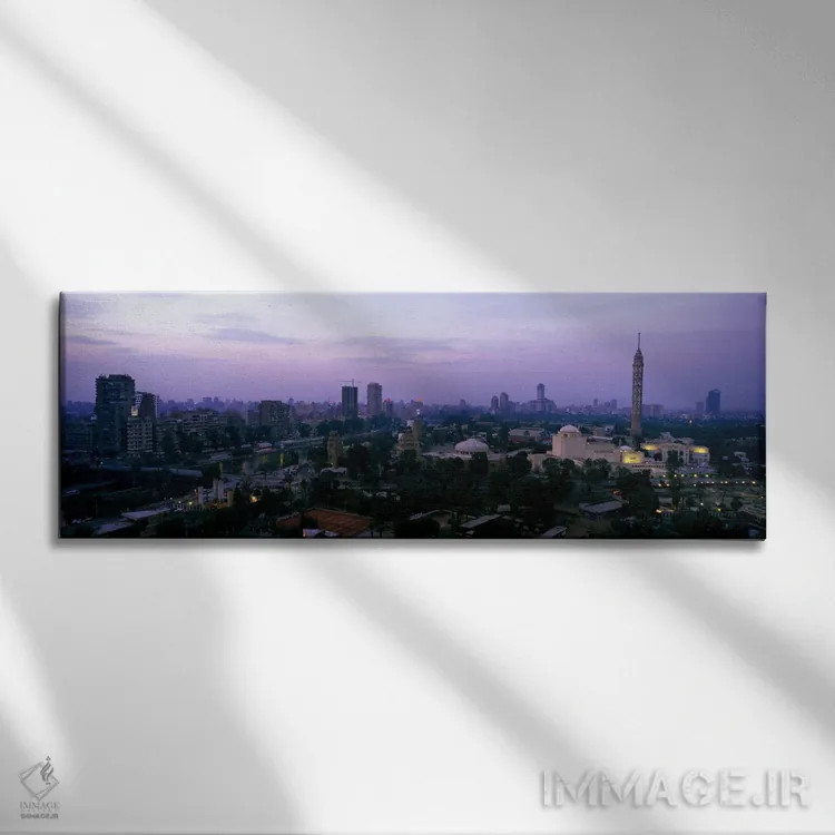 تابلو غروب قاهره جزیره جزیره در مصر اثر پانورامیک ایمجز (استودیو عکاسی عریض) - نمای روبهرو روی دیوار
