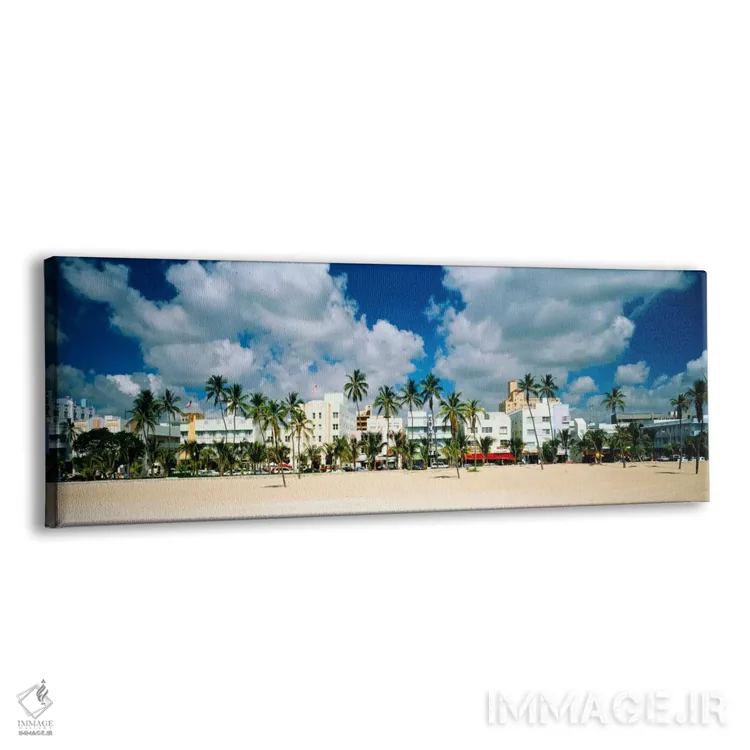تابلو Art Deco Hotels, Ocean Drive, Miami Beach, Florida, USA" - "هتل‌ها در ساحل، هتل‌های آرت دکو، اوشن درایو، میامی بیچ، فلوریدا، ایالات متحده" اثر پانورامیک ایمجز (استودیو عکاسی عریض) - نمای پرسپکتیو محصول