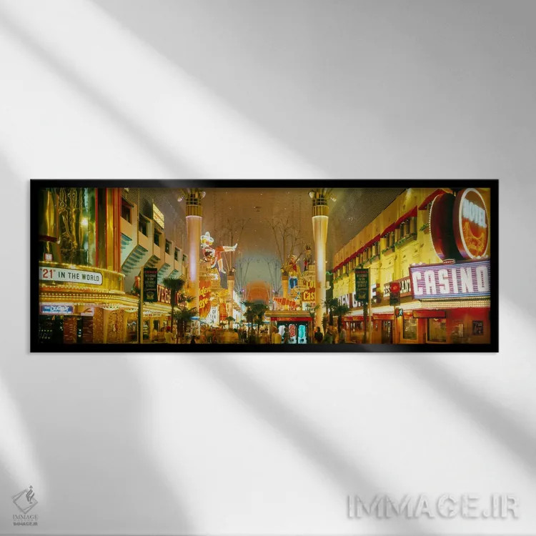 تابلو Nevada, Las Vegas, night" - "ایالات متحده، نوادا، لاسوگاس، شب" اثر پانورامیک ایمجز (استودیو عکاسی عریض) - نمای قابدار مشکی