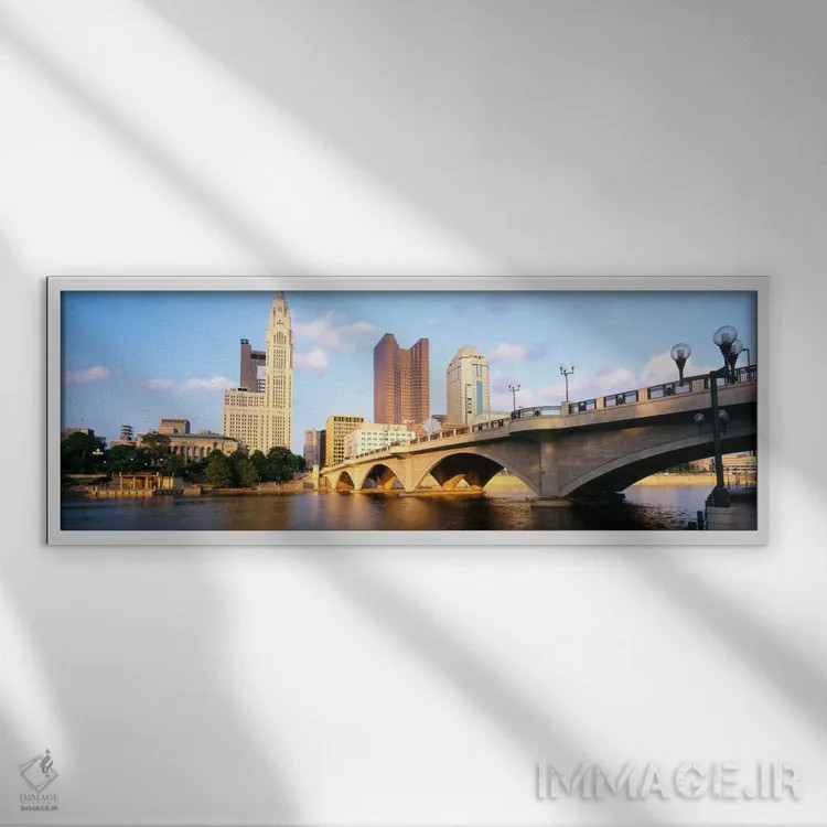 تابلو Columbus, Ohio, USA" - "رودخانه سیوتو، کلمبوس، اوهایو، ایالات متحده" اثر پانورامیک ایمجز (استودیو عکاسی عریض) - نمای قابدار سفید