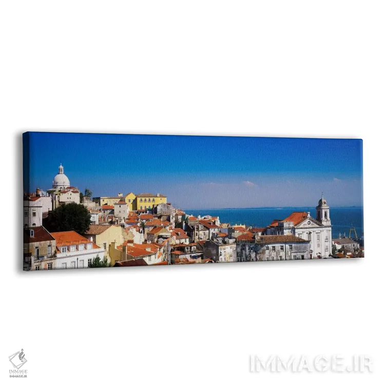 تابلو چشمانداز شهری ساحلی، منطقه آلفاما، لیسبون، پرتغال اثر پانورامیک ایمجز (استودیو عکاسی عریض) - نمای پرسپکتیو محصول