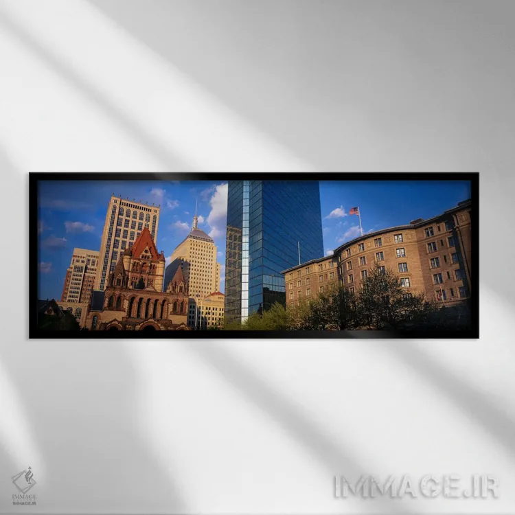 تابلو ایالات متحده، ماساچوست، بوستون، میدان کاپلی اثر پانورامیک ایمجز (استودیو عکاسی عریض) - نمای قابدار مشکی