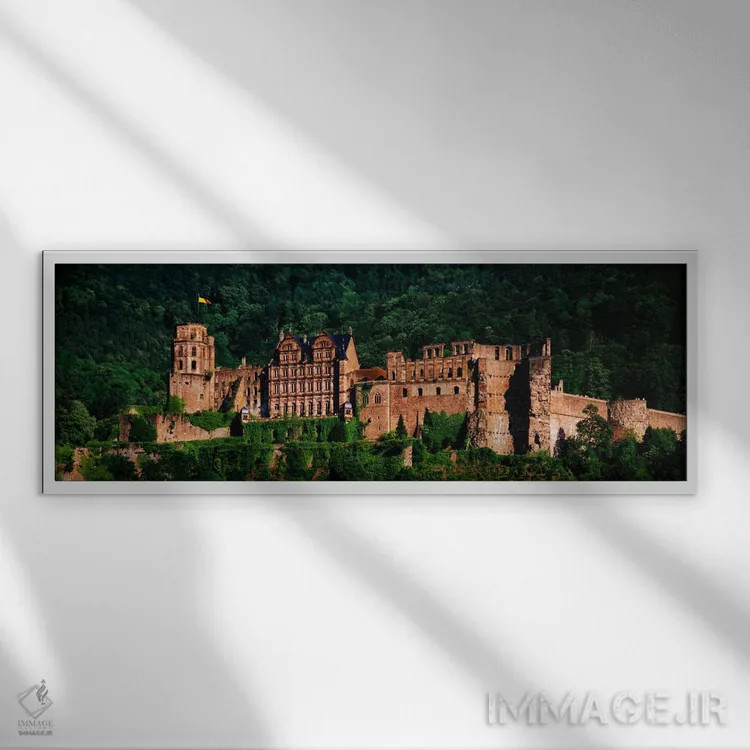 تابلو قلعه هایدلبرگ، هایدلبرگ، بادن-وورتمبرگ، آلمان اثر پانورامیک ایمجز (استودیو عکاسی عریض) - نمای قابدار سفید